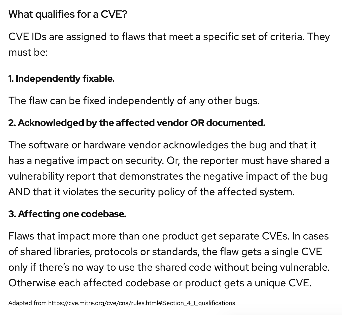 CVE Criteria